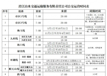 澄江公交线路汇总 | 澄江山水公交运营时间表